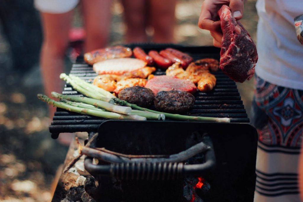 Photo of Burgers Being Grilled and Celery for Grillbots