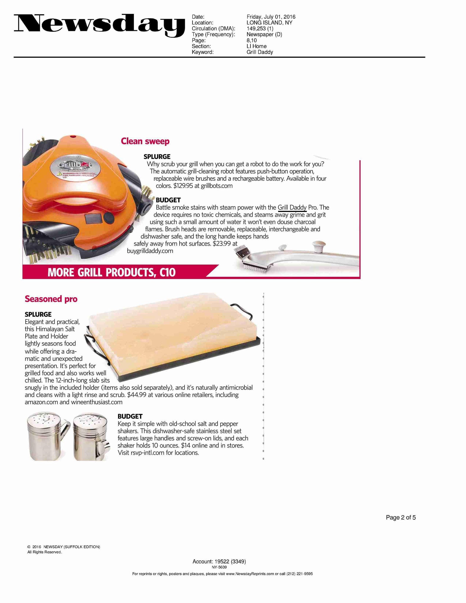Fire up the Grill! Grillbots in Newsday Grill Feature :)