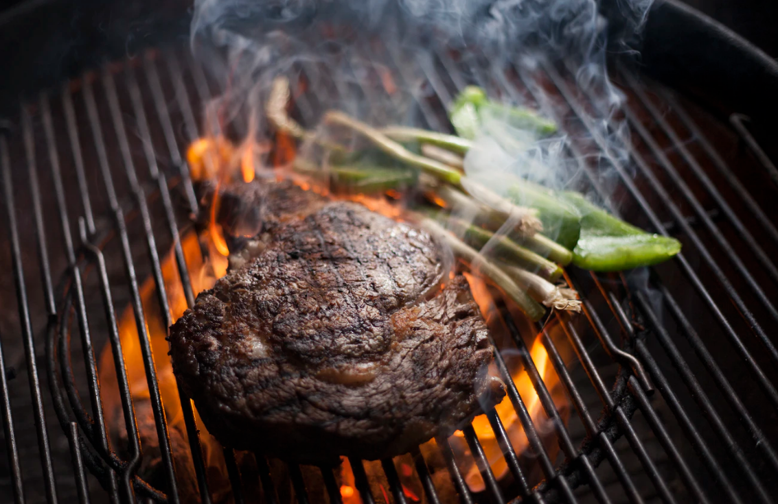 Photo of Burgers Being Grilled and Celery for Grillbots
