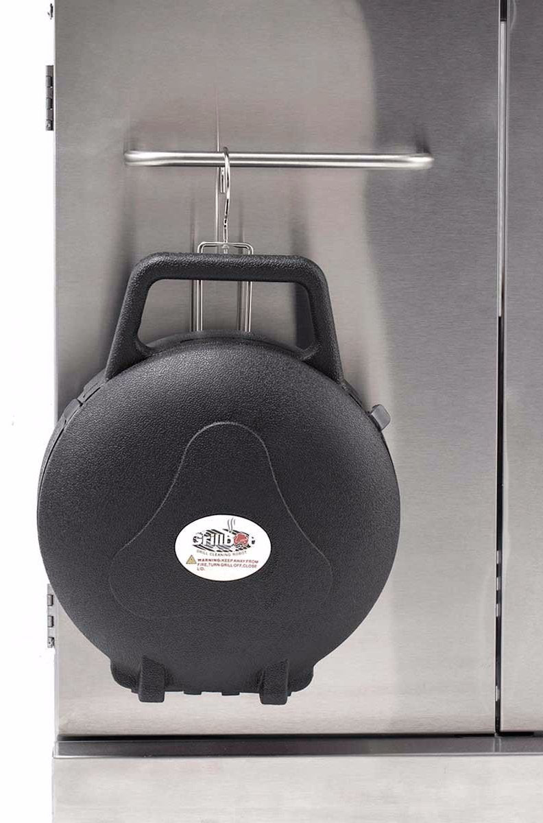 Photo of Grillbot carrying case on grill