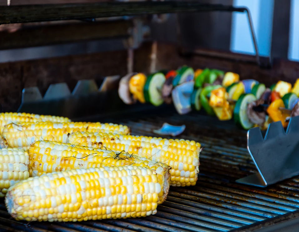 Grilling Corn On the Cob and Vegetable Kabob 