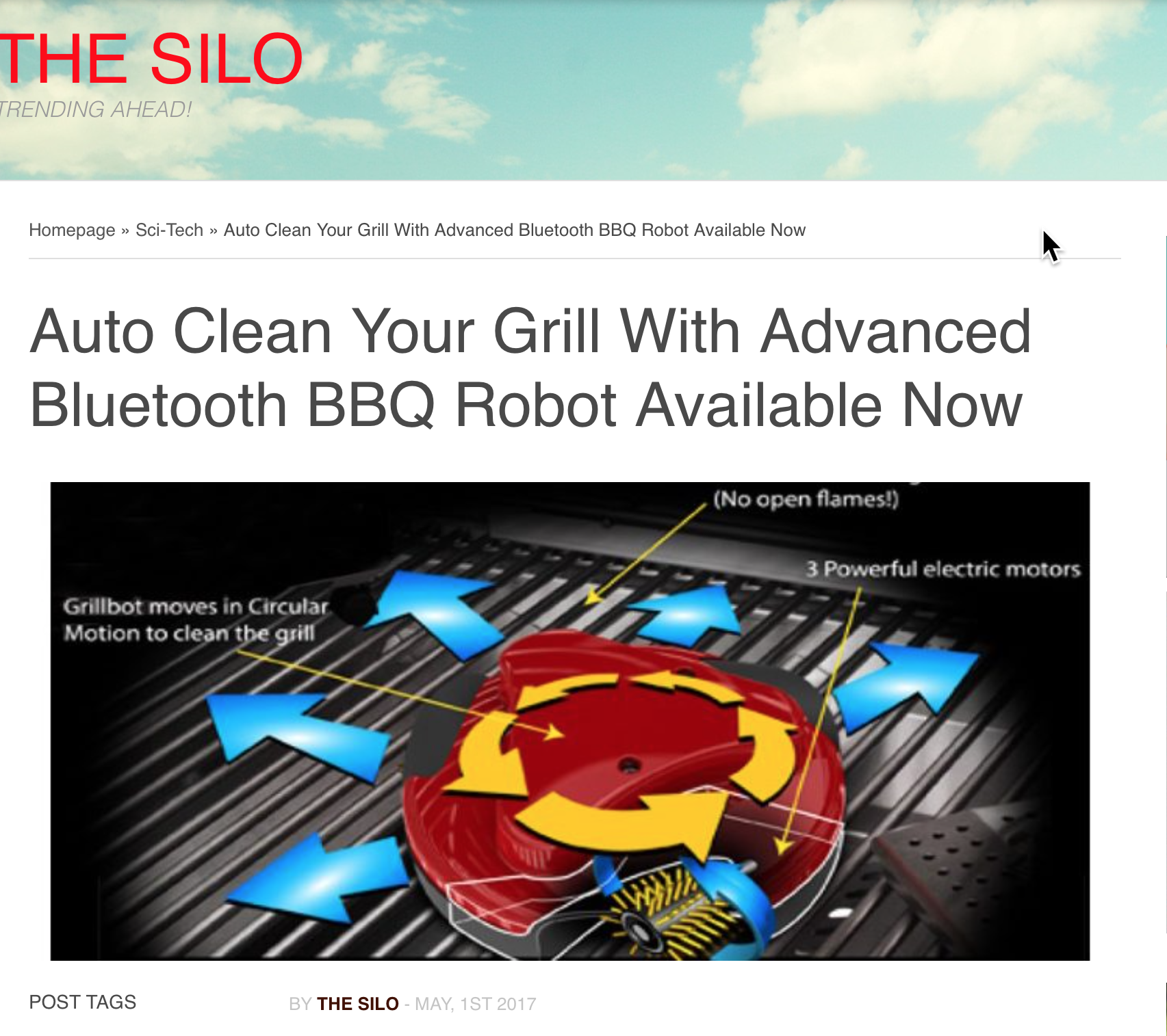Barbecue Bot Silo.ca News: Auto Clean Your Grill with Advanced Bluetooth Robot