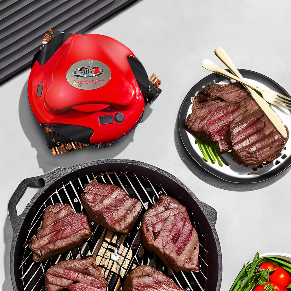 Grillbot Red Automatic Grill Cleaning Robot Grilling Gifts for Men
