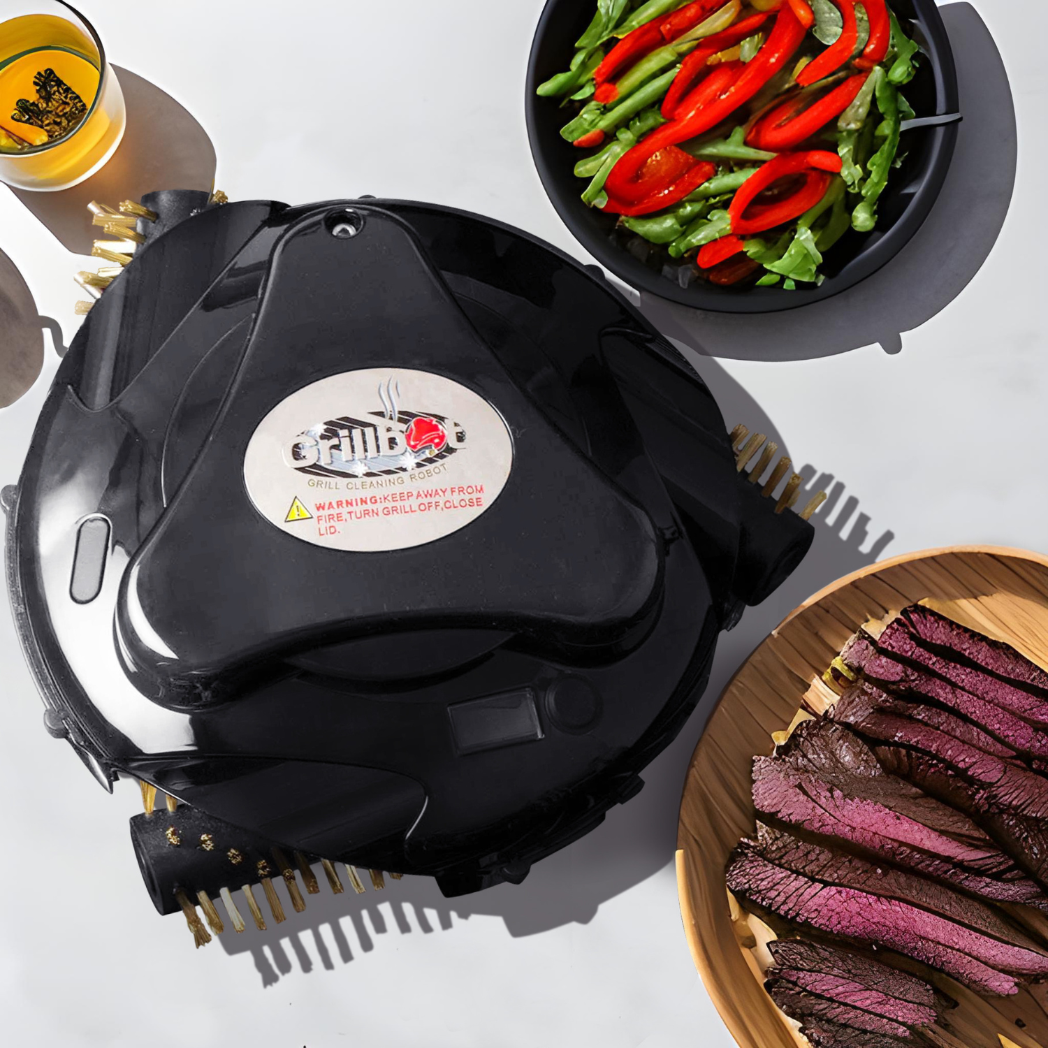 Grillbot Black:  Automatic Grill Cleaning Robot