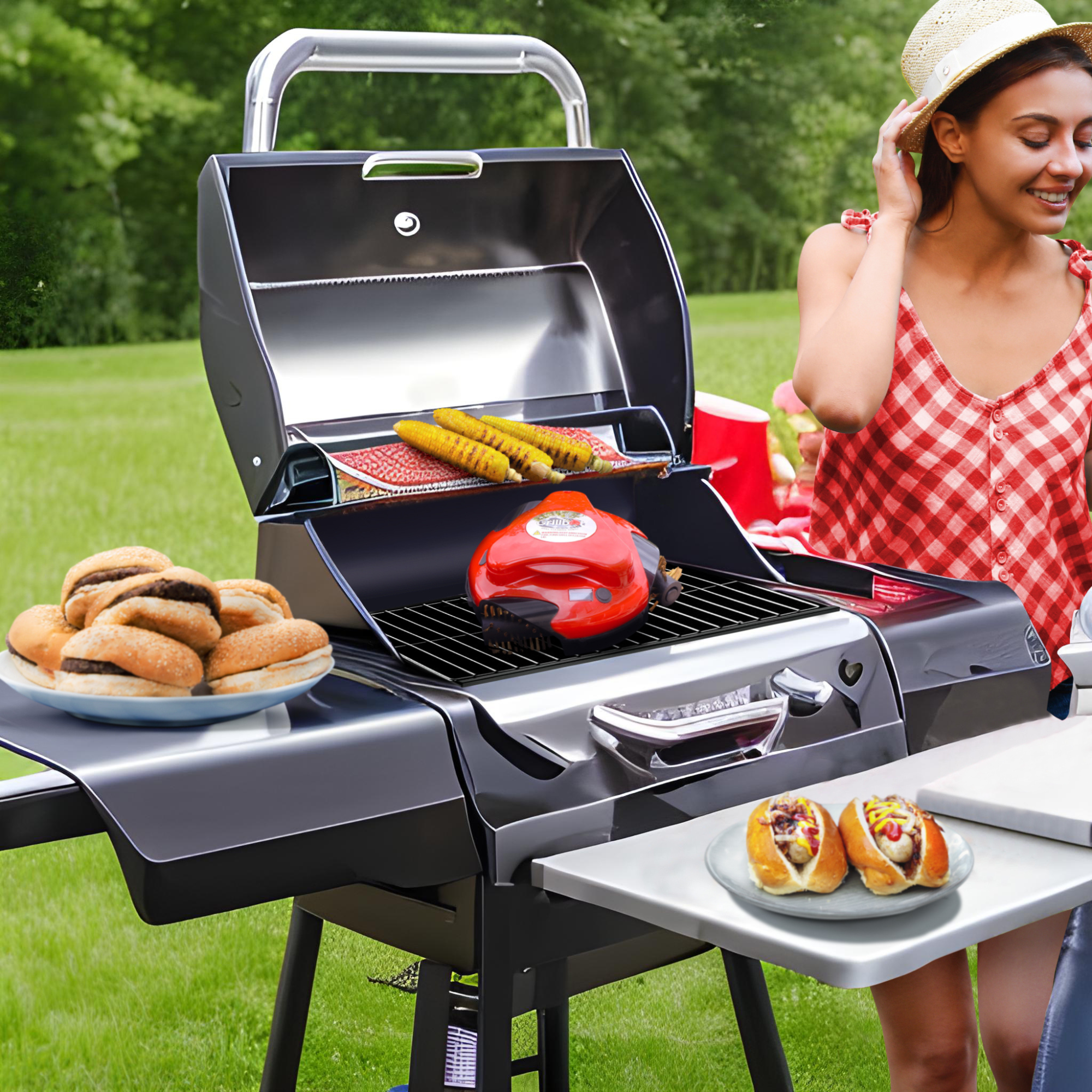 Grillbot Red: Automatic Grill Cleaning Robot